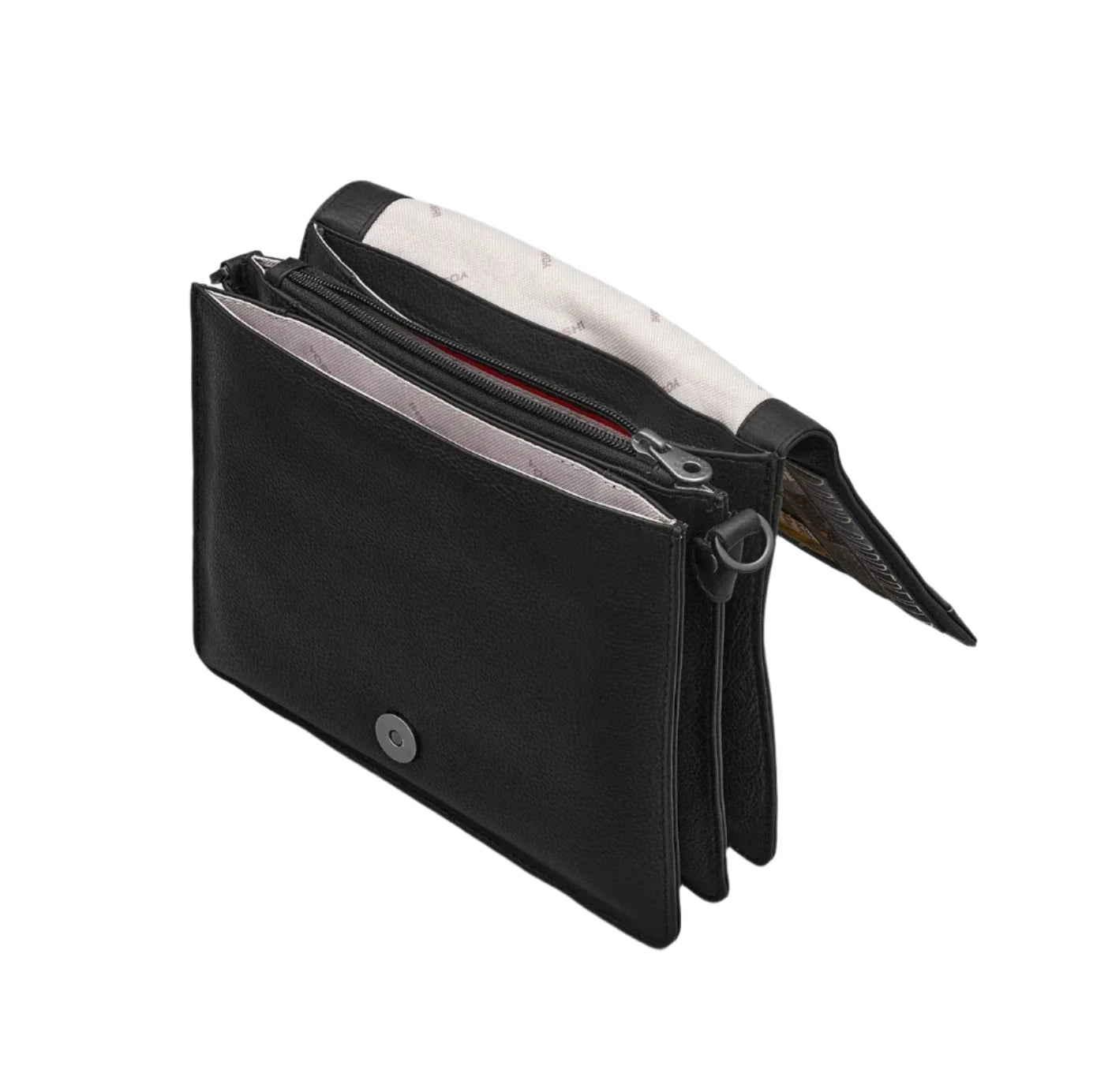 Leather Flap Over Bag - Bookworm Dickens Black