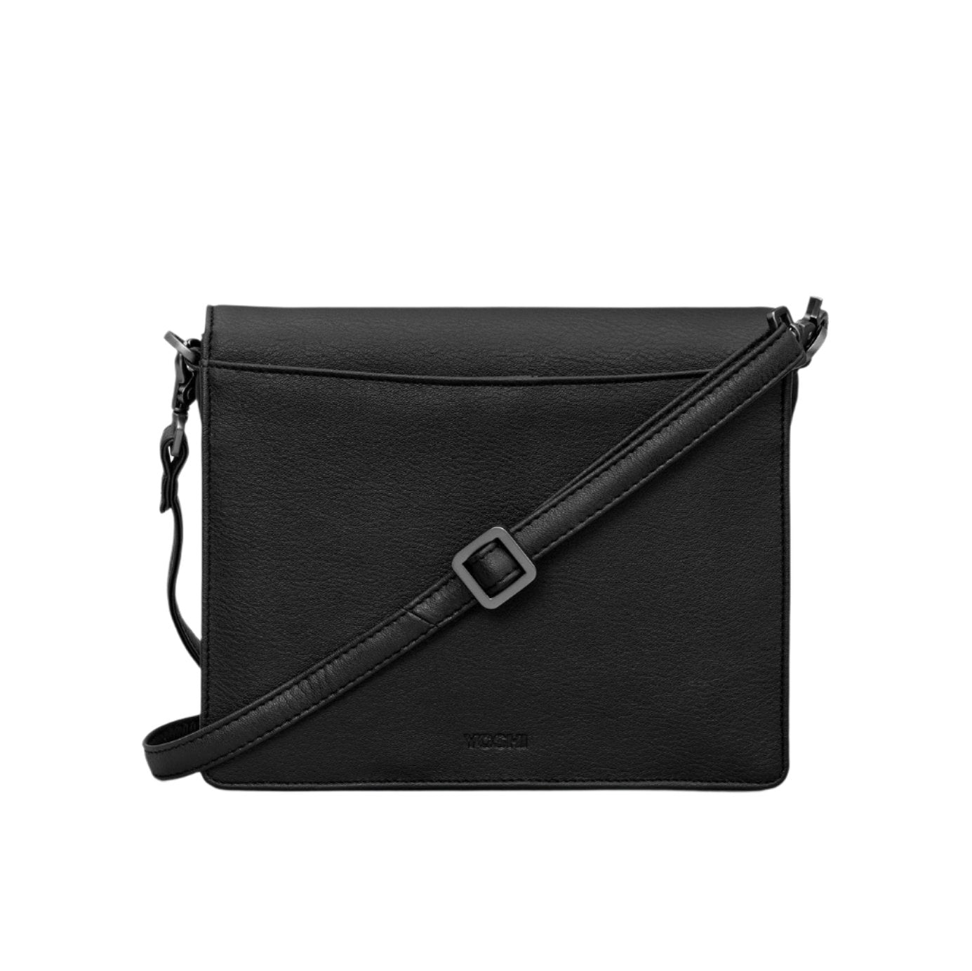 Leather Flap Over Bag - Bookworm Dickens Black