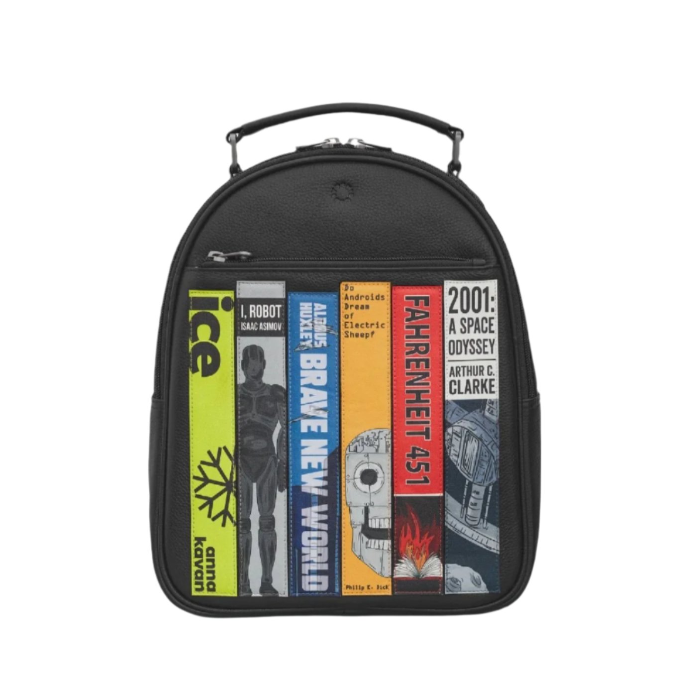 Leather Backpack - Bookworm Sci-Fi,  Black