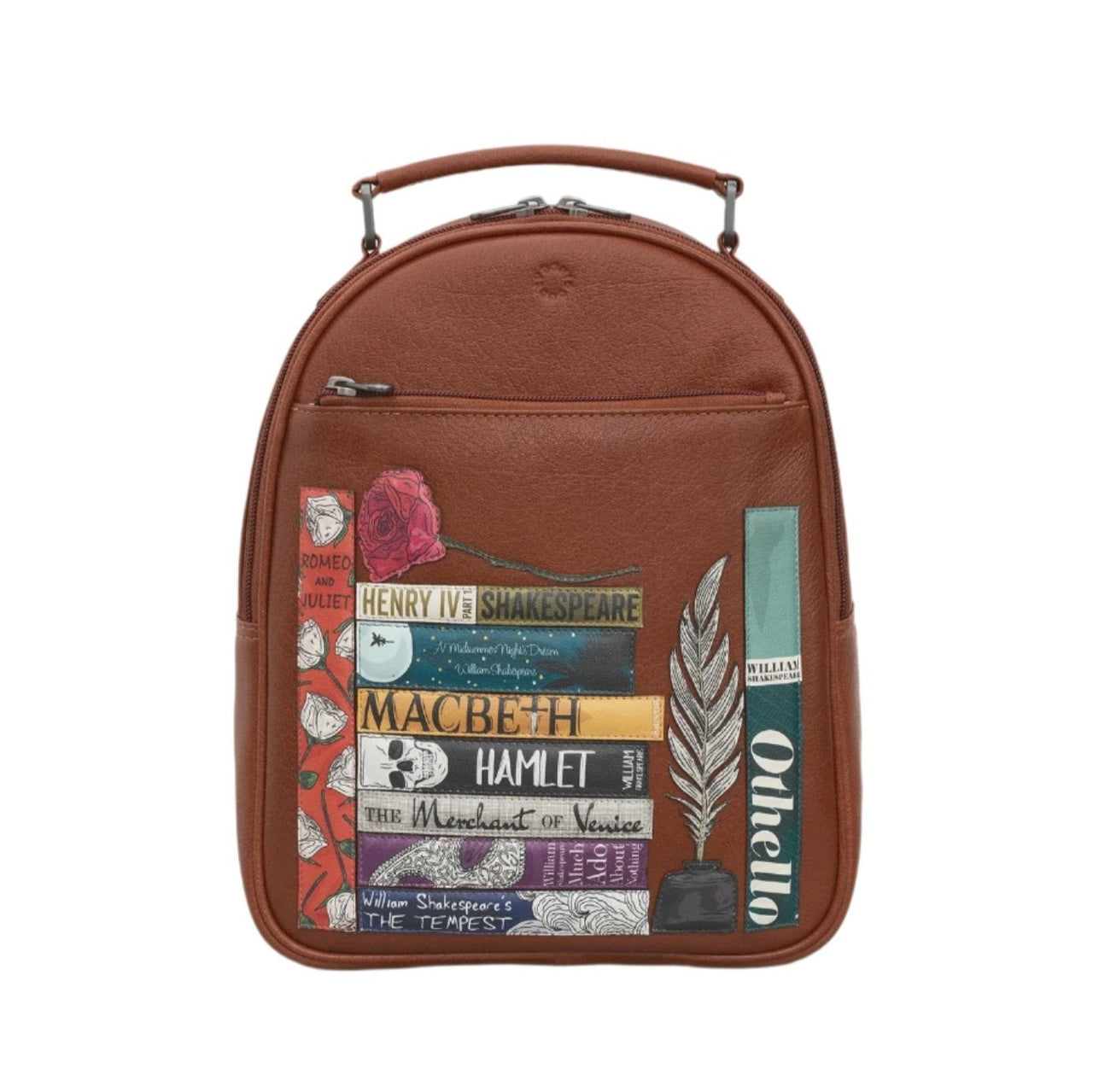 Leather Backpack - Bookworm Shakespeare Brown
