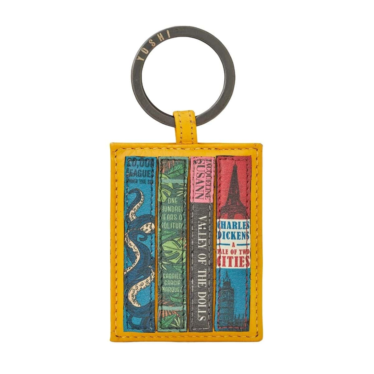Leather Keyring - Mustard Bookworm
