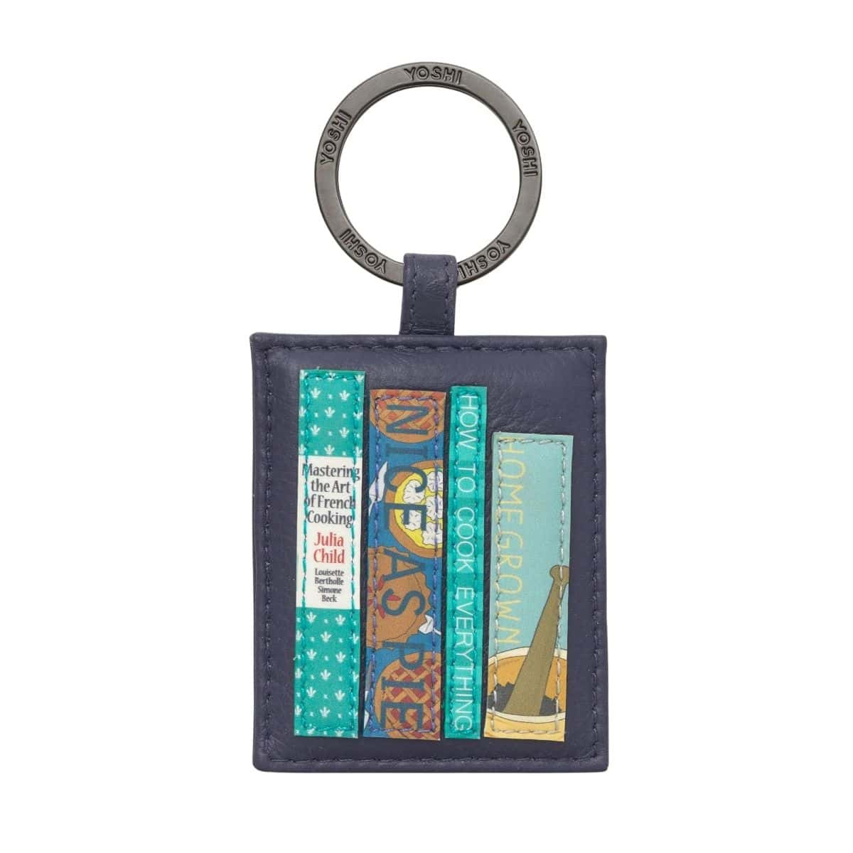 Leather Keyring - Cook Bookworm Navy