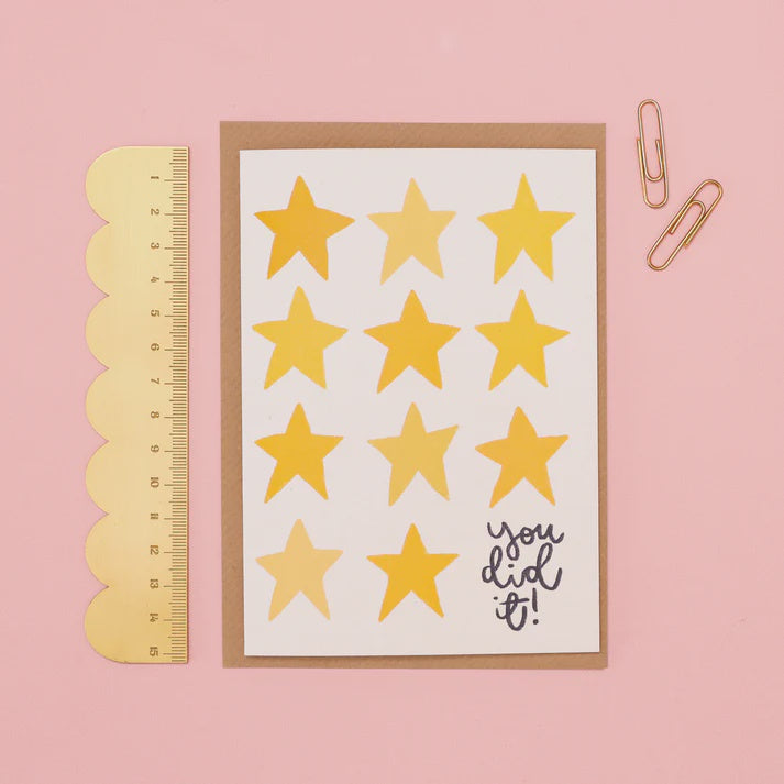 You Did It Yellow Star Card