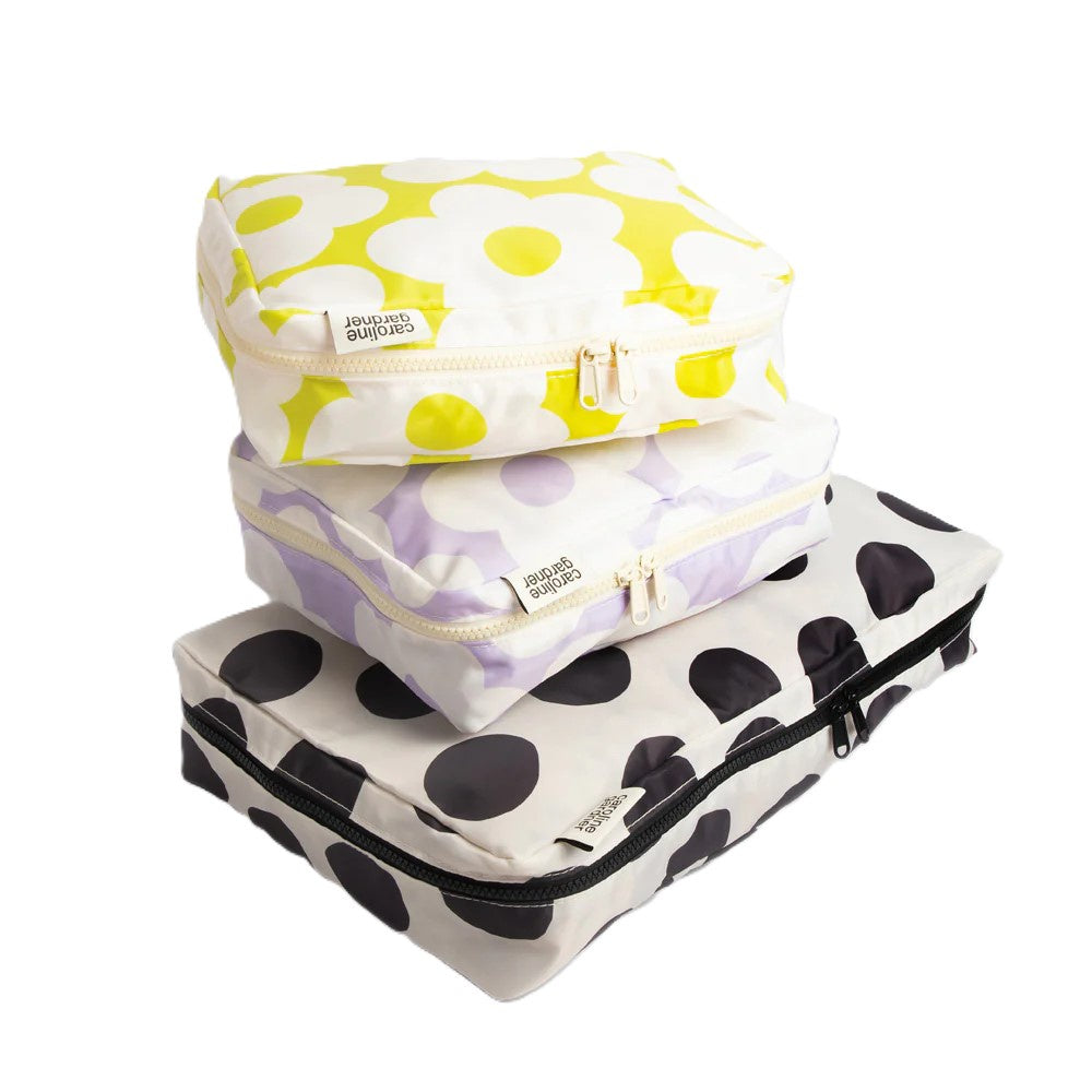 Packing Cubes Set Of 3 - Mono Spot/Flower