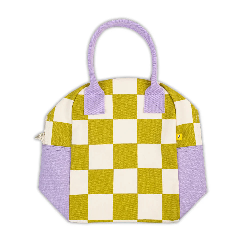 Zipper Lunch Bag - Checks Pear