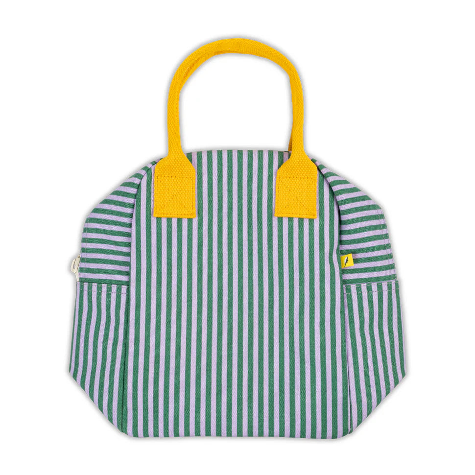 Zipper Lunch Bag - Candy Stripe Grass