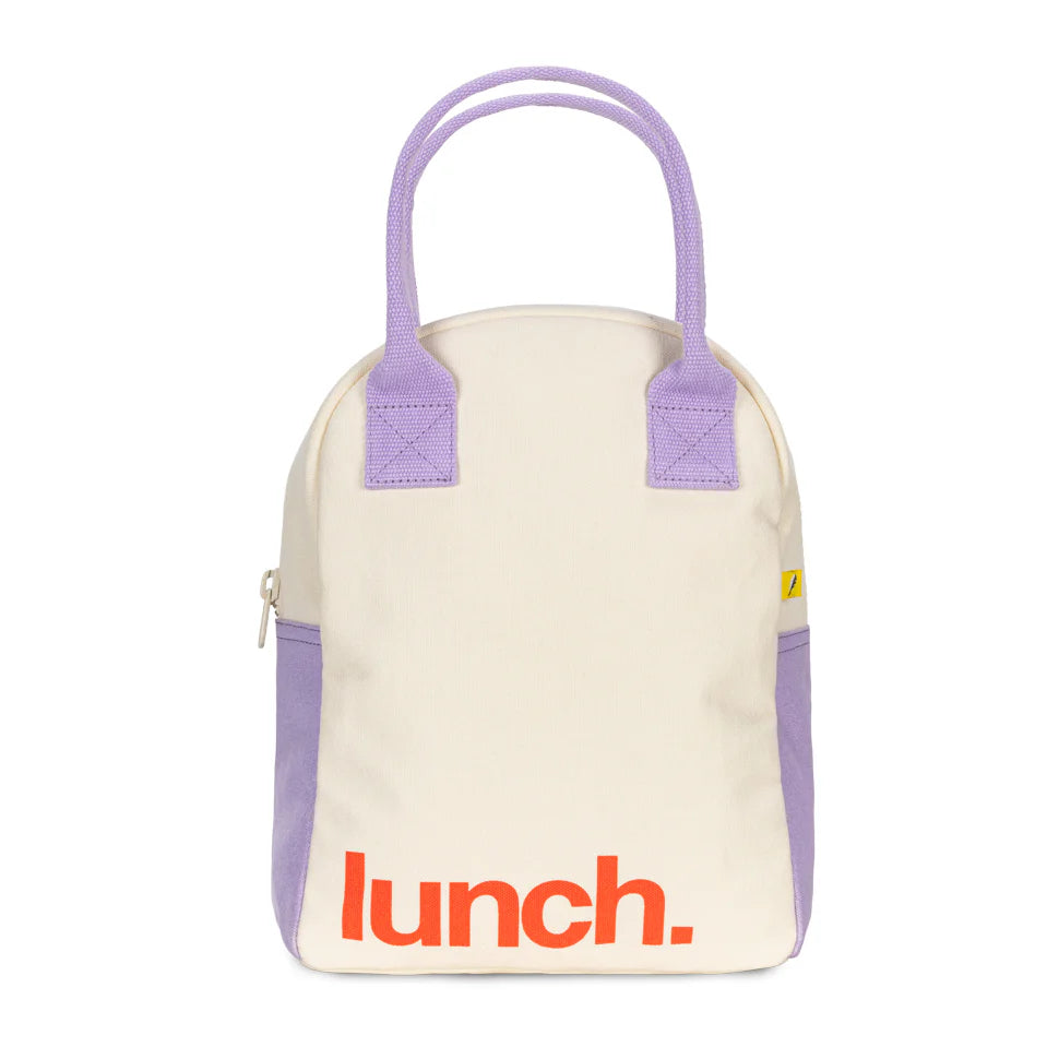Zipper Lunch Bag - Lavender Poppy