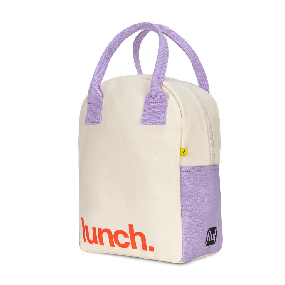 Zipper Lunch Bag - Lavender Poppy