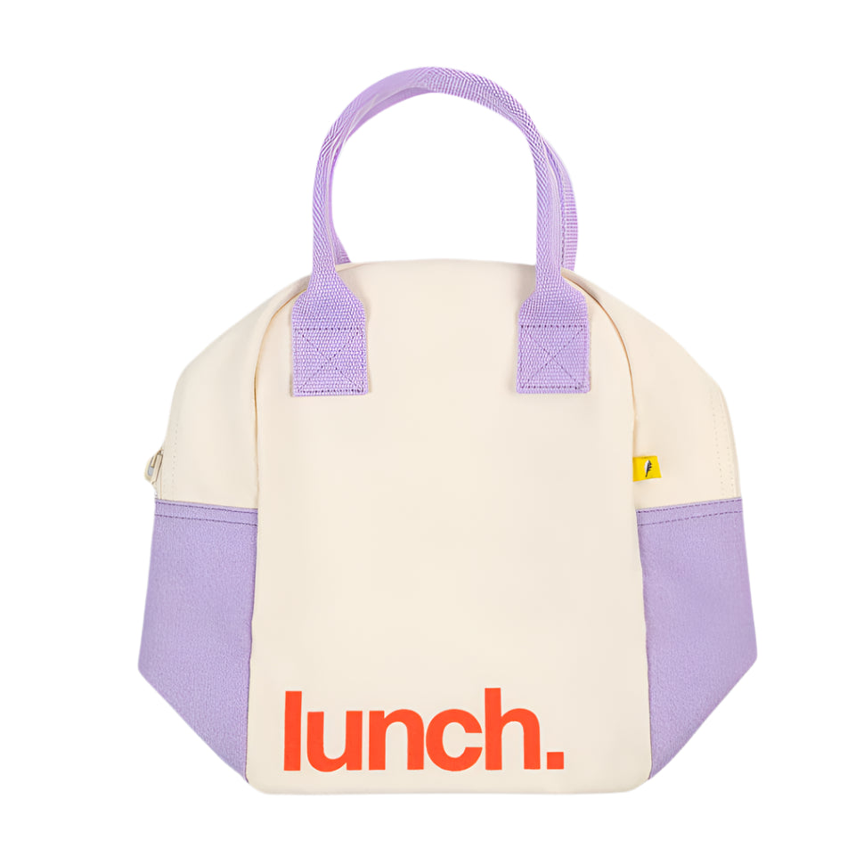 Zipper Lunch Bag - Lavender Poppy