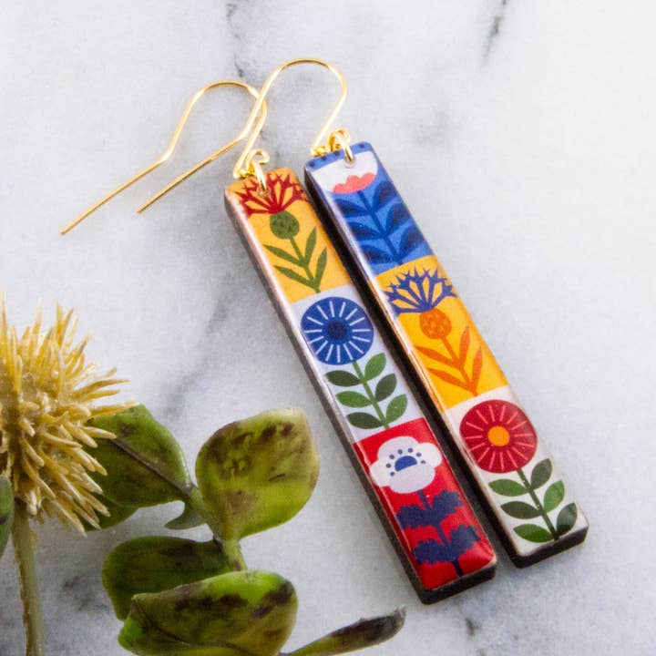Bar Drop Earrings - Bright Scandinavian