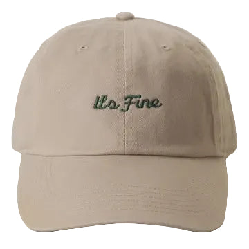Embroidered Baseball Cap - It's Fine - Khaki