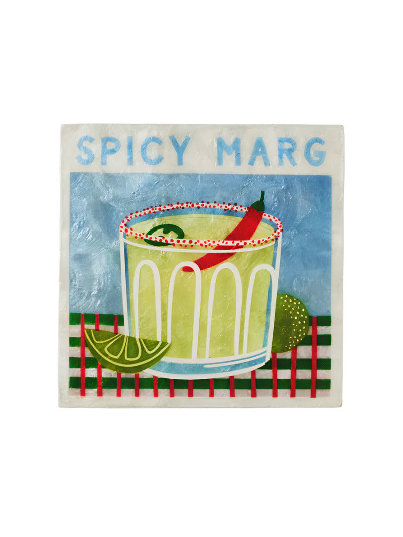 Capiz Shell Art Tile - Happy Hour - Spicy Marg
