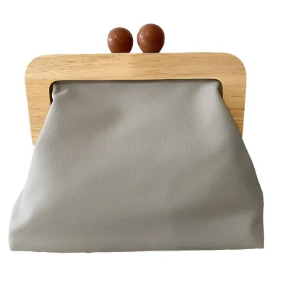 Wood Frame Clutch Bag