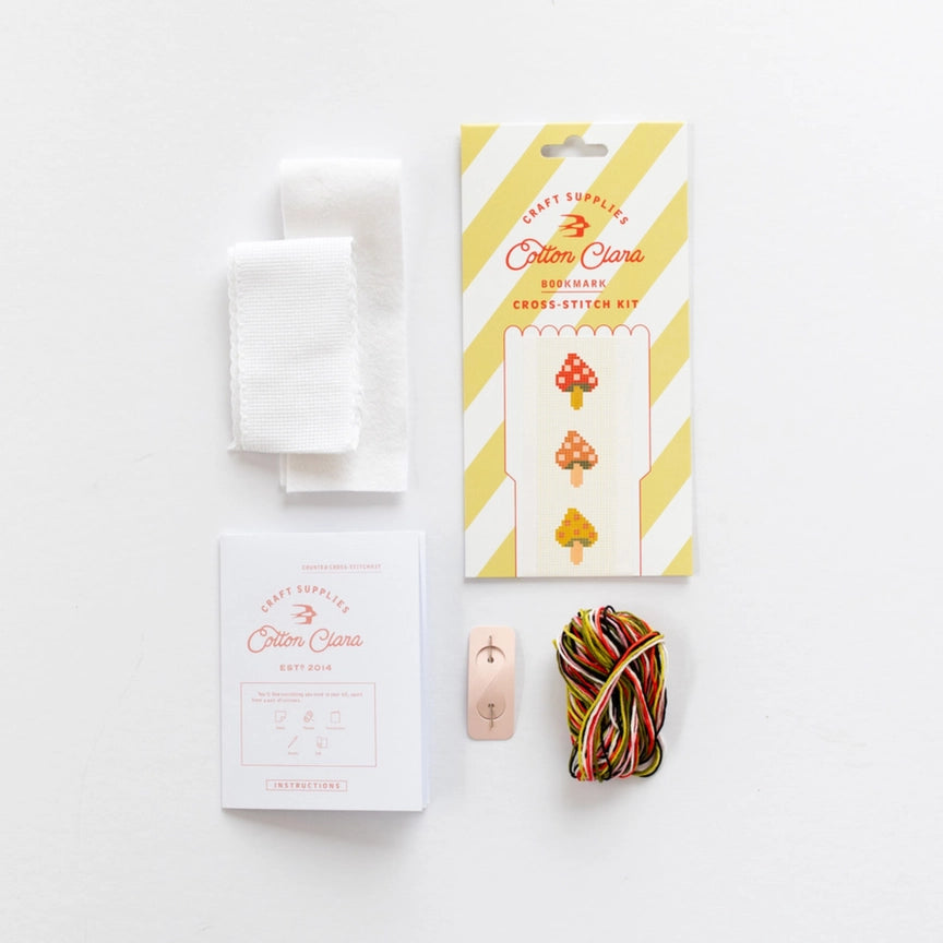 Cross-Stitch Kit Bookmark - Tea Mugs