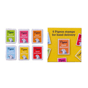 Set of 6 Hand-Delivered Pigeon Stamps
