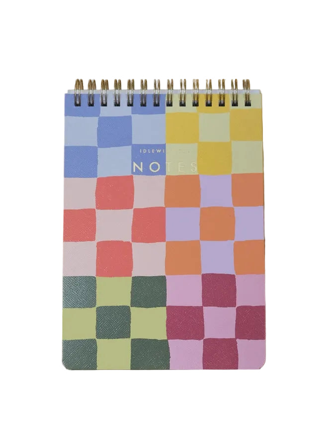 Spiral Jotter - Rainbow Checks