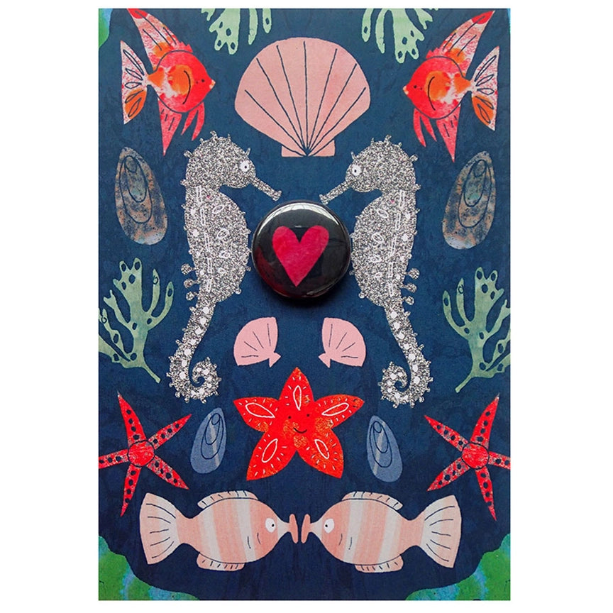 Card With Badge - Seahorse Heart