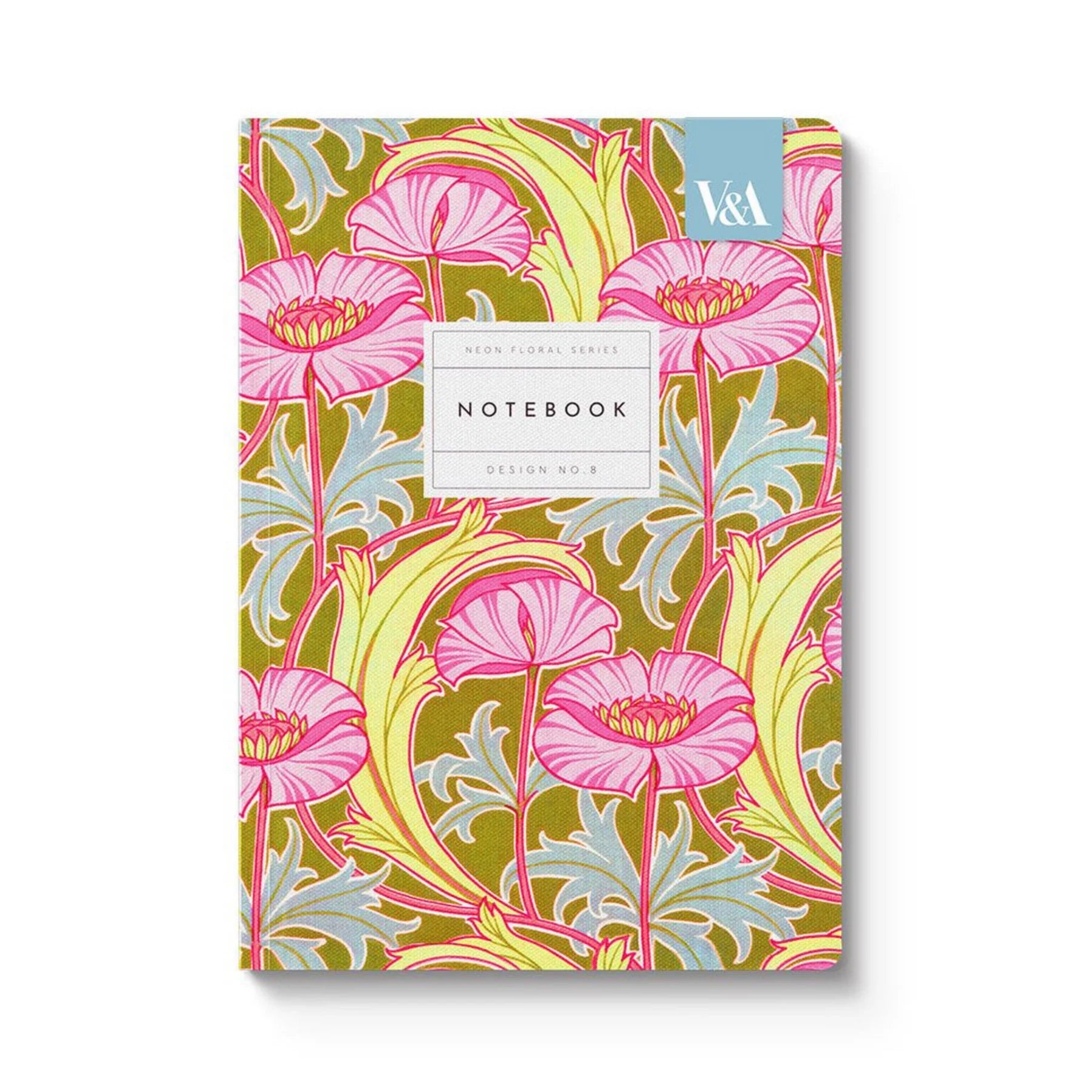 A5 Soft Cover Notebook - Neon Floral Pink Poppies