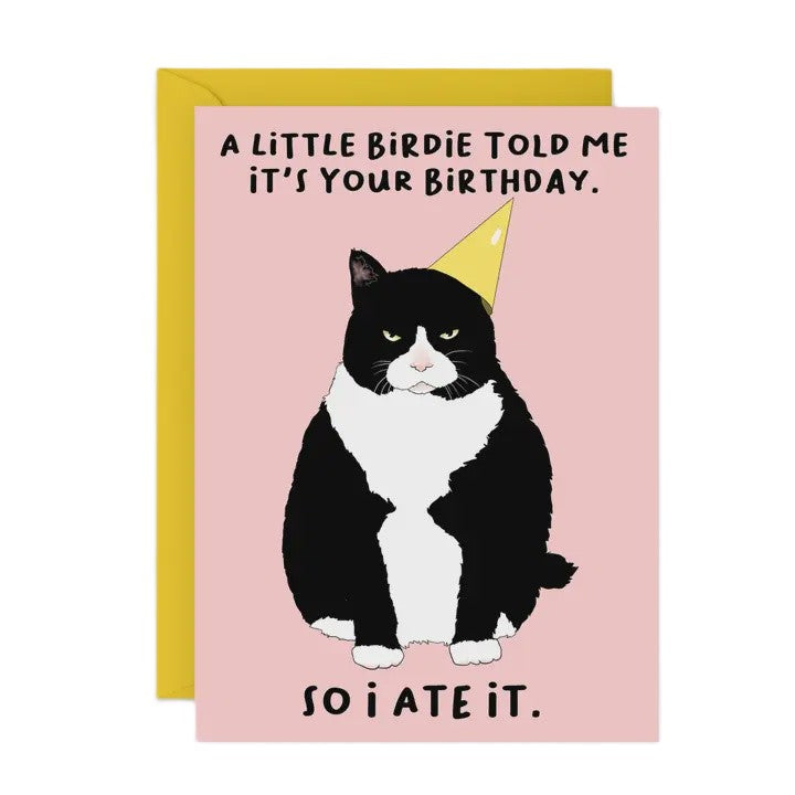 A Little Birdie Cat Card