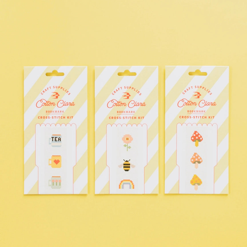 Cross-Stitch Kit Bookmark - Tea Mugs