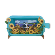 Message In A Bottle 3D Cut Card - Sunflower Fields with Cats