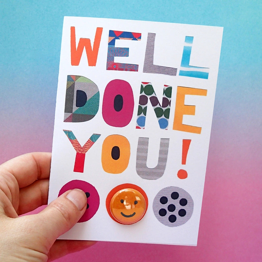 Card With Badge - Collage Text Well Done You