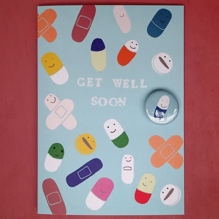 Card With Badge - Get Well Soon Medicines