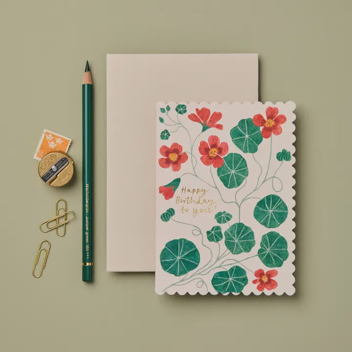 Happy Birthday To You Nasturtium Card