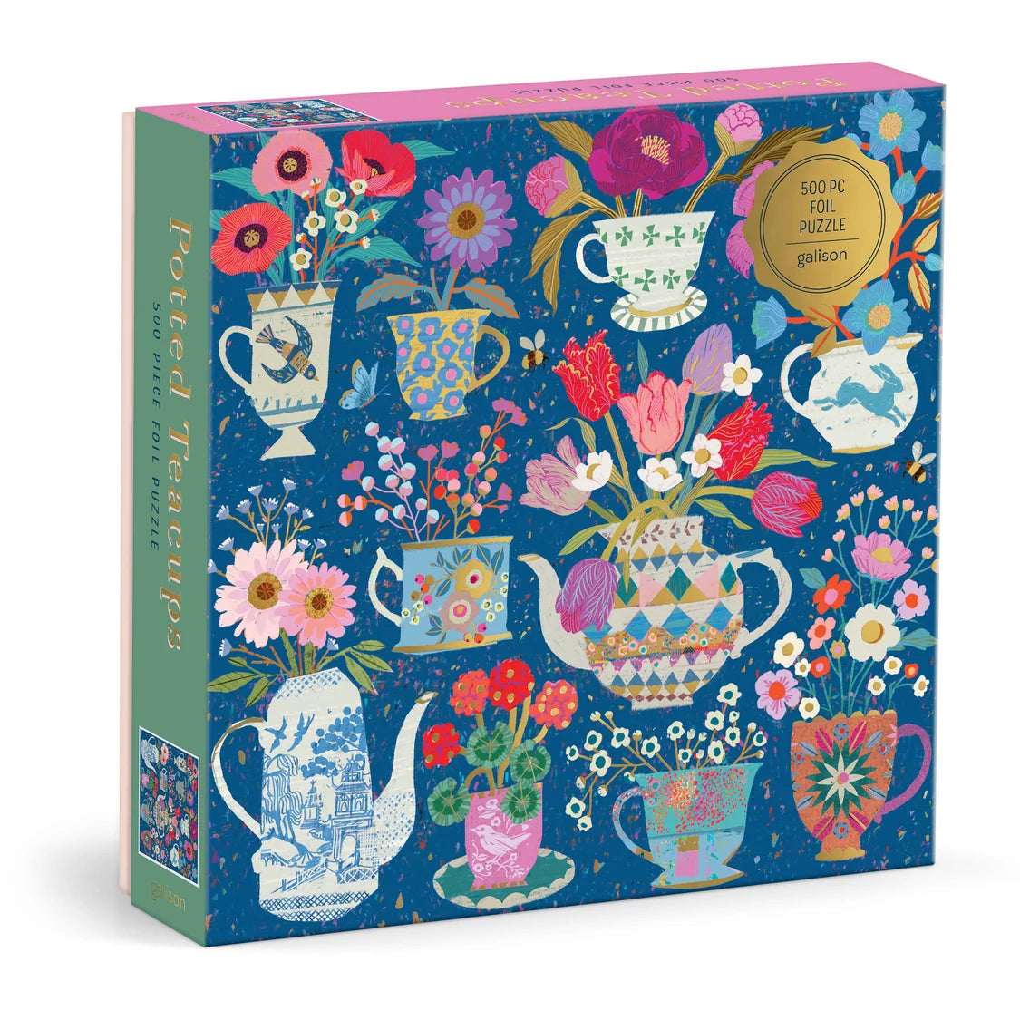 500pc Foil Puzzle - Potted Teacups