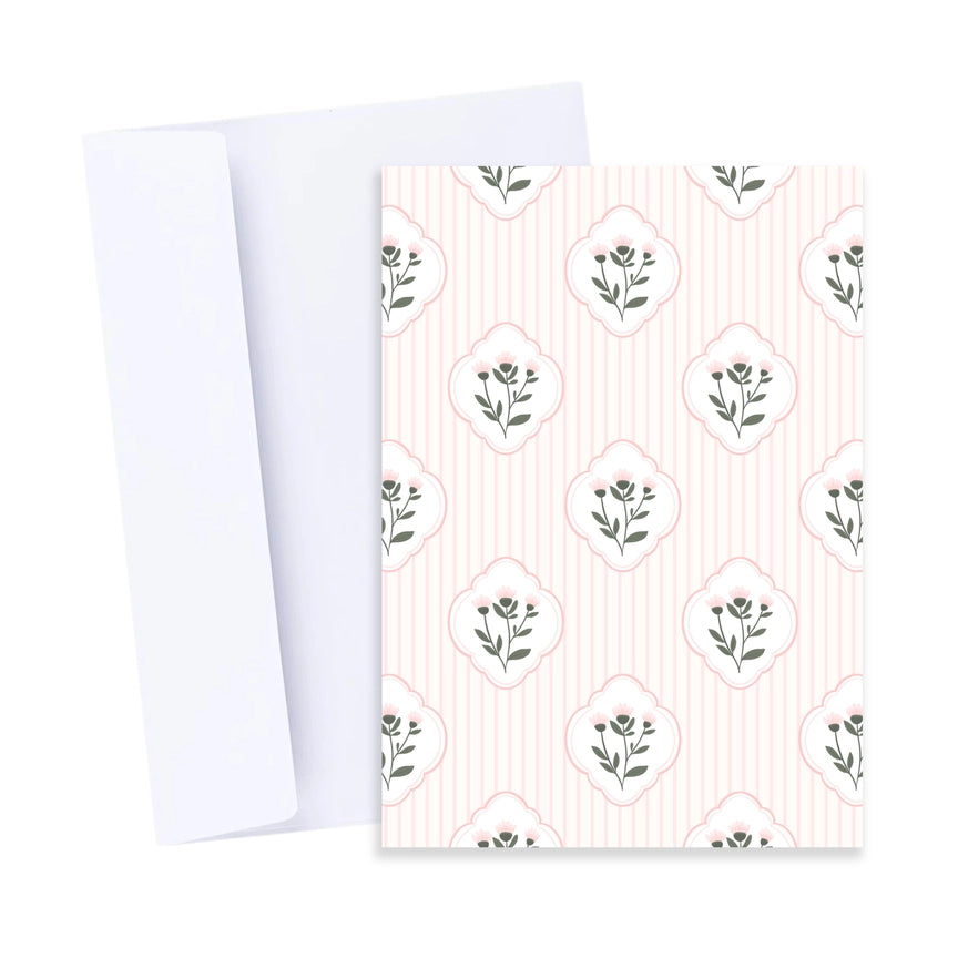 Pink Vintage Floral Pattern Card