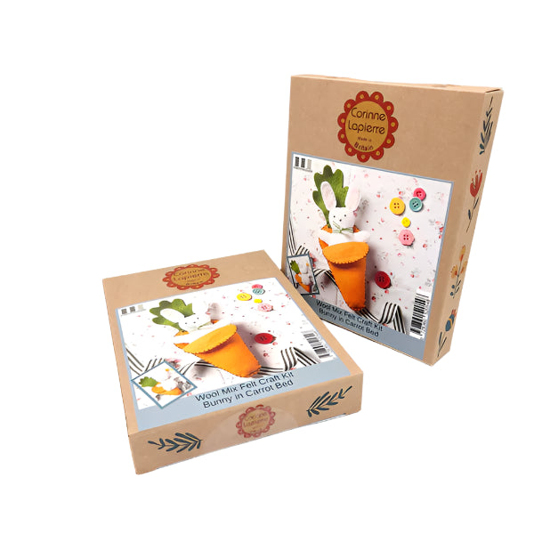 Mini Felt Craft Kit - Bunny in Carrot Bed
