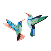 Capiz Shell Art Tile - Canopy - Hummingbirds Set of 2