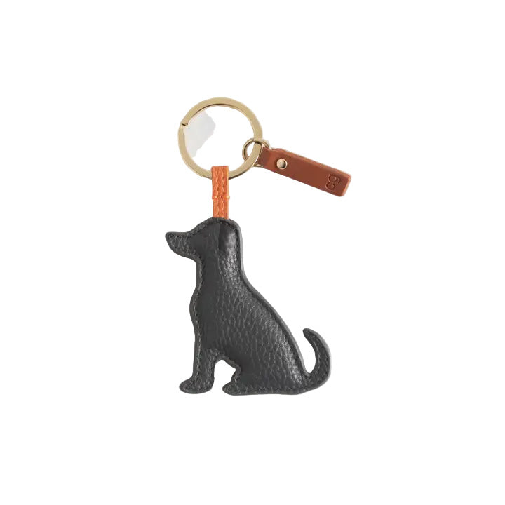 CG Vegan Leather Keyring - Charcoal Labrador