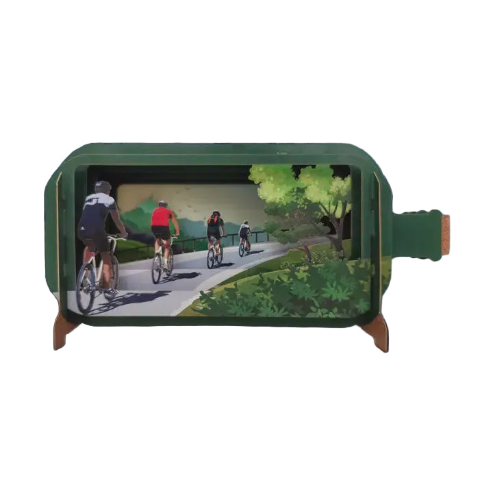 Cyclists Bottle 3D Cut Art Card