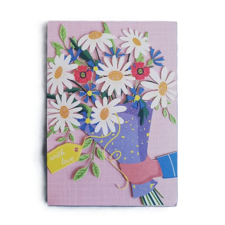 Cut Art Card - With Love Daisy Bunch