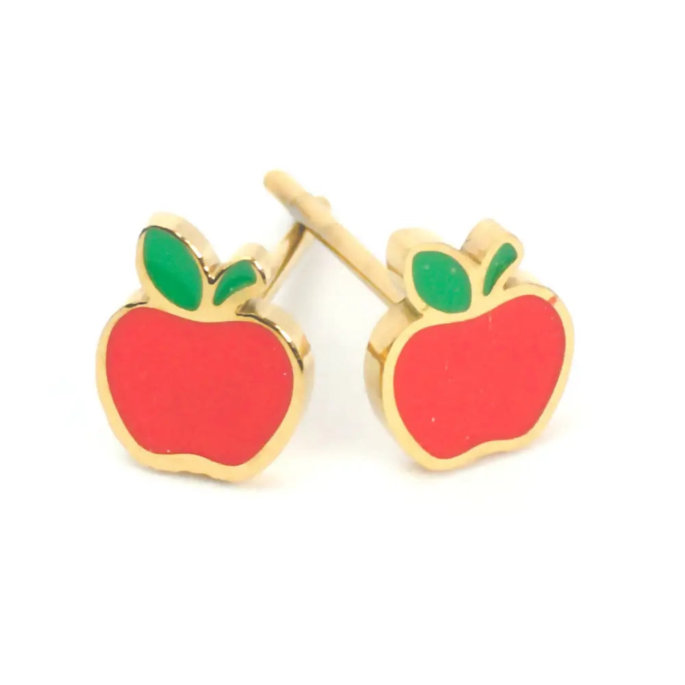 Stud Earrings - Apple