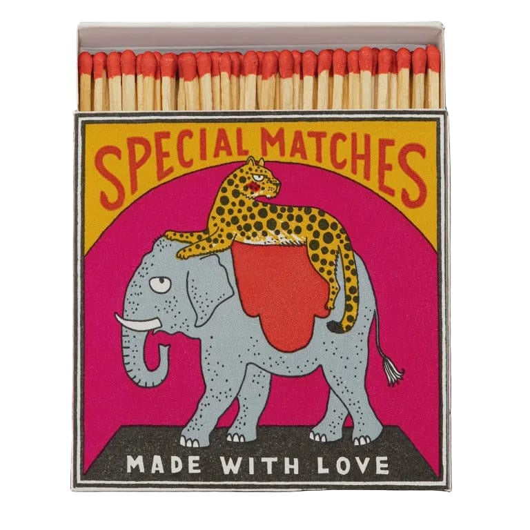 Sqaure Matchbox - Elephant and Cheetah