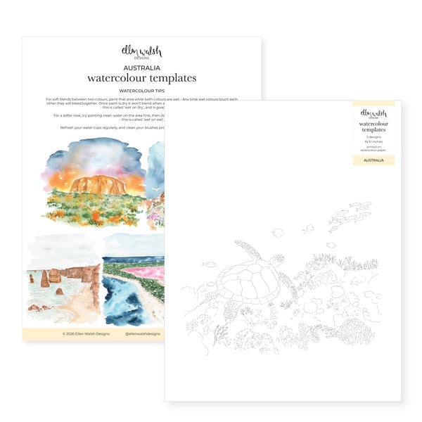 Watercolour Templates - Australia