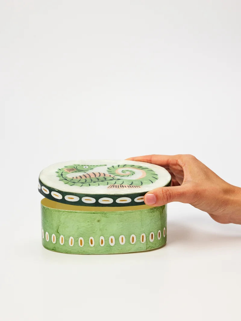 Capiz Shell Box - Mariner - Seahorse