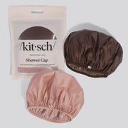 Kitsch Shower Cap 2pc - Terracotta & Brown