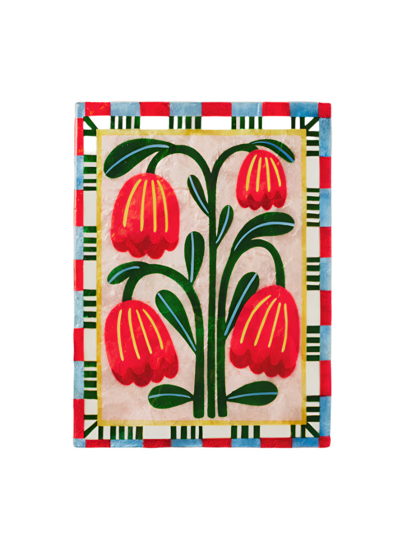 Bloom Nouveau Art Tile - Red Rectangle