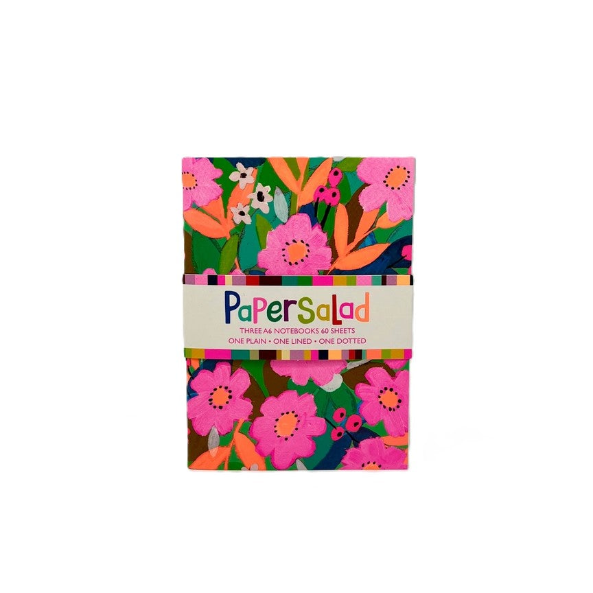 A6 Notebooks Set of 3 - Paper Salad Colourful Bright