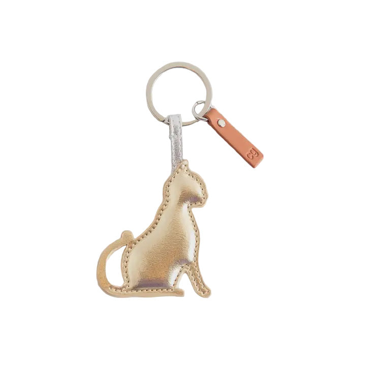 CG Vegan Leather Keyring - Gold Cat