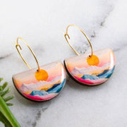 Drop Hoop Earrings - Pastel Sunrise
