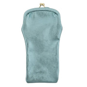 Leather Glasses Case with Retro Clasp - Turquoise