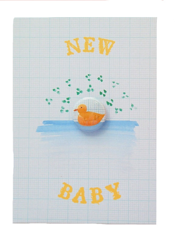 Card With Badge - New Baby Duckling
