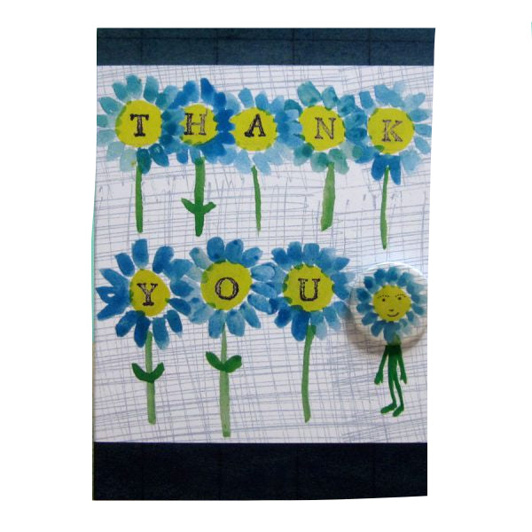 Card With Badge - Thank You Flowers