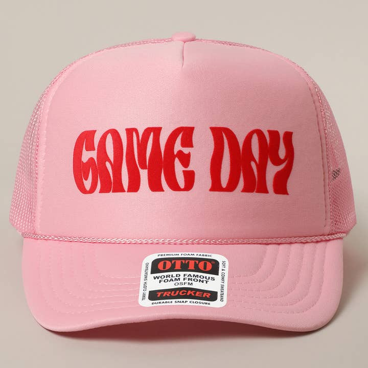 Mesh Back Foam Trucker Hat - Game Day - Pink