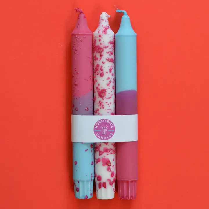 Taper Candles Set of 3 - Fuchsia