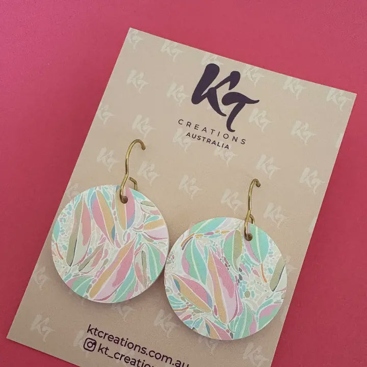 Pastel Gum Leaves Dangle Acrylic Earrings